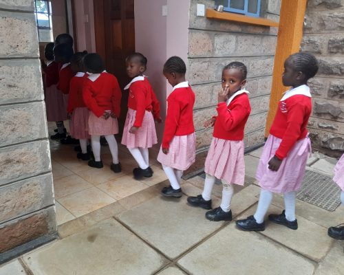 preprimary entering inside the new ablution block